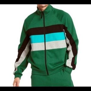 *SOLD* Men’s Green Color Block Stripe Zip-Up Lego Jacket